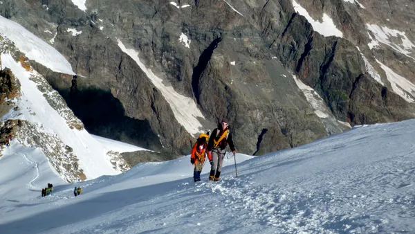 Doro und ich kurz vor dem Gipfel des Piz Palü