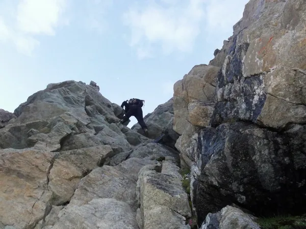 Andi beim Abklettern