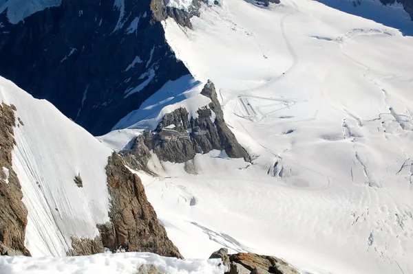 Blick von der Jungfrau aufs Jungfraujoch