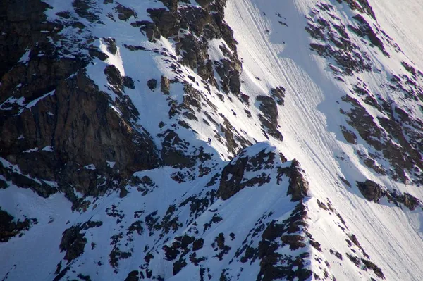 Zwei Alpinisten auf dem SW-Grat des Mönch