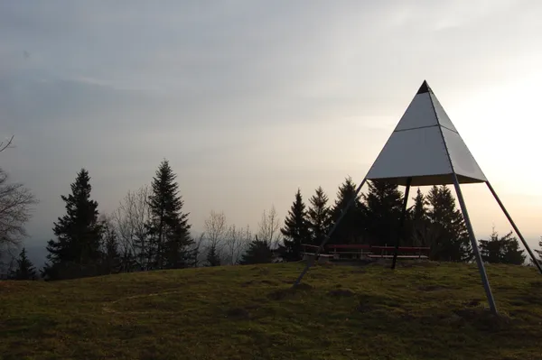 Vermessungspunkt auf dem Hörnli-Gipfel