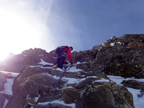 Matthias im Aufstieg zum Hauptgipfel