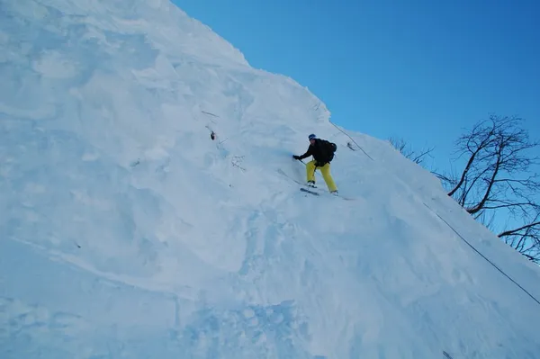 Matthias bei der Einfahrt in die Rinne