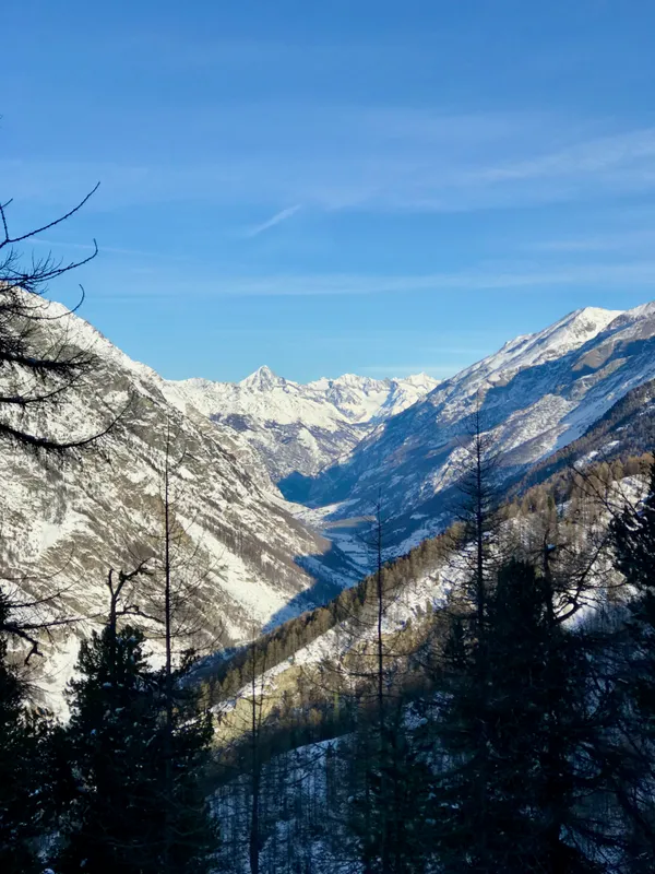 Blick durch das Mattertal zum Bietschhorn