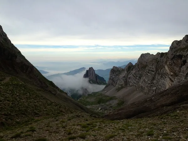 Rückblick vom Öhrlisattel zu den Altenalptürm