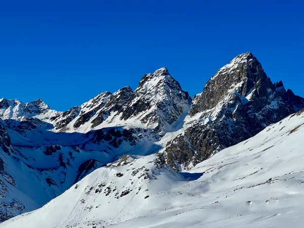 Piz Buin Pitschen und Grond, davor der Mot Ruderas