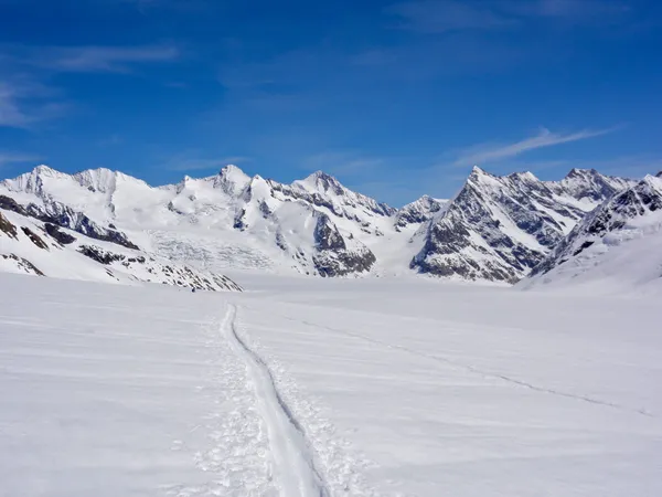 Gigantische Distanzen auf dem Aletschfirn; Blick zum Konkordiaplatz