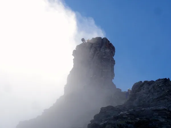 Abseilen am Gipfelturm