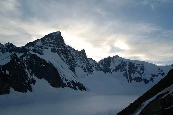 Gross Grünhorn und Hinter Fiescherhorn nach Sonnenuntergang