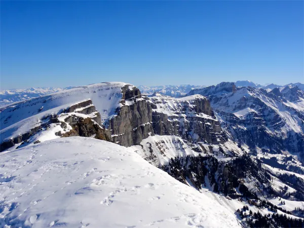 Blick in Richtung Osten: Schibenstoll und Hinterrugg