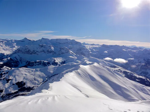 Rückblick vom Vorgipfel auf den gesamten Aufstiegsweg - toll!