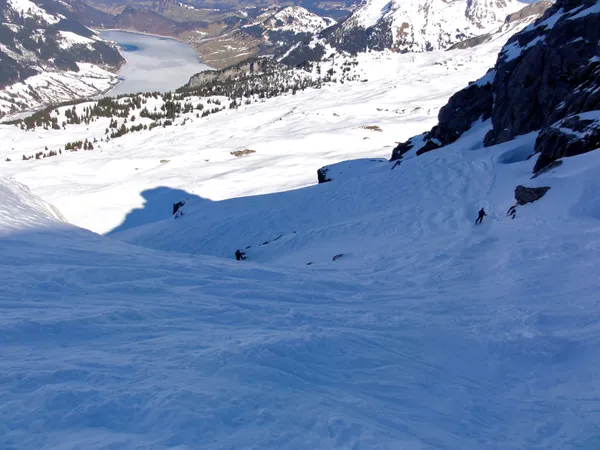 Abfahrt durch die Nordflanke