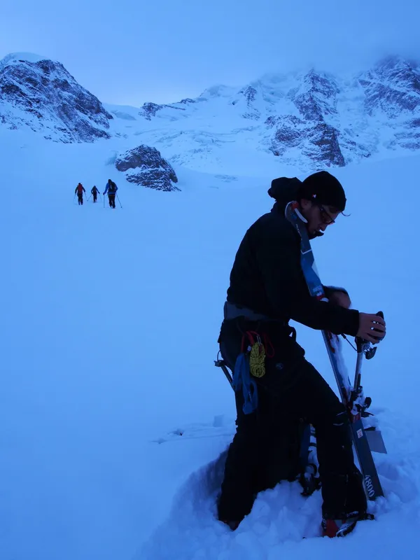 Anfellen auf dem Gletscher