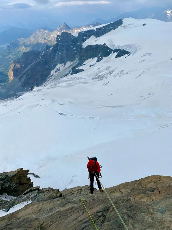 Abseilen vom Breithornzwilling West