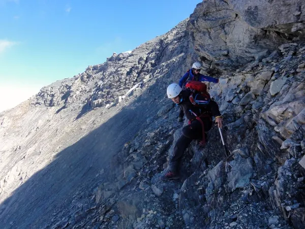 Heikle Passagen am Tschepband, zum Teil mit Wassereis